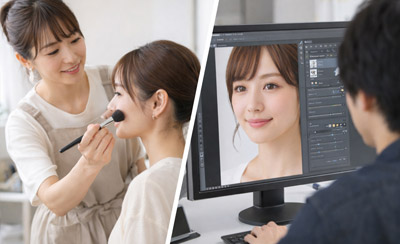 フォトレタッチ＆ヘアメイク